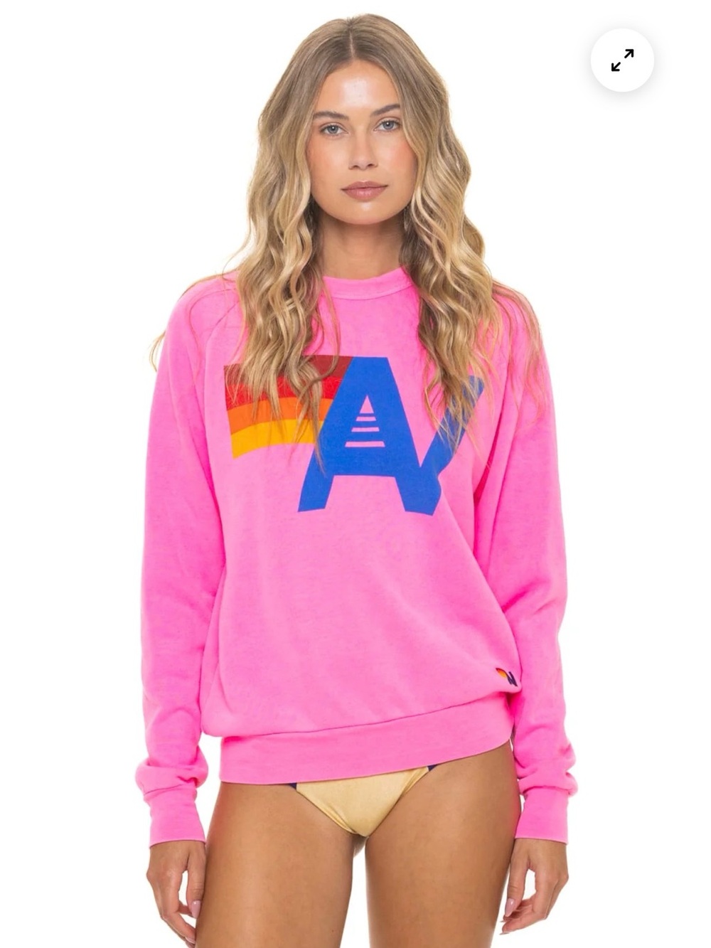 Aviator Nation Neon Pink Logo Relaxed Pullover Hoodie & Sweatpants Set M - Picture 2 of 15